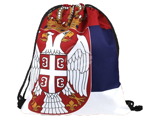 RU-SER Rucksack Backpack schwarz Flagge Serbien Durchmesser ca. 25 cm