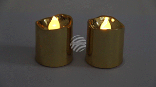 TL-15 LED Teelichter Kerzen rund gold unisize