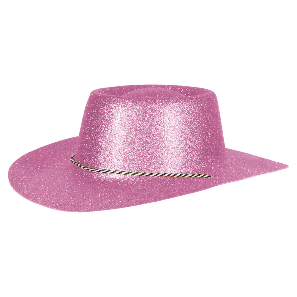 CW-59 Cowboyhüte Hüte pink glitzernd ca. 38 x 35 cm