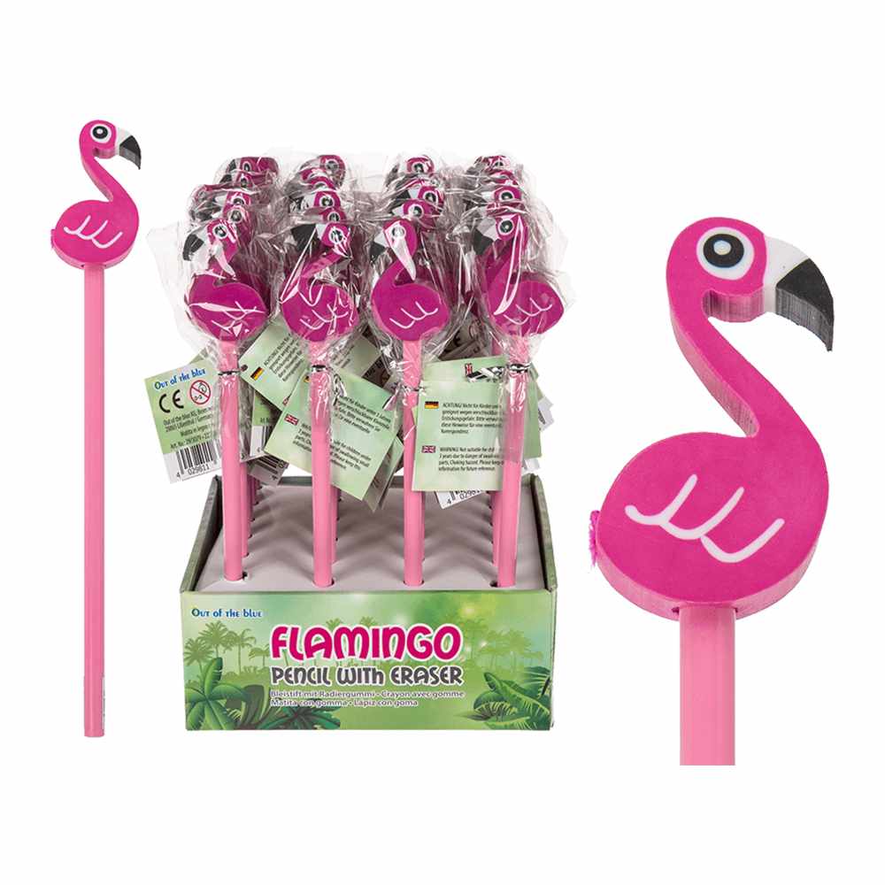 29-3079 Bleistift mit Radiergummi, Flamingo, 24 Stück im Display, 3456/PAL