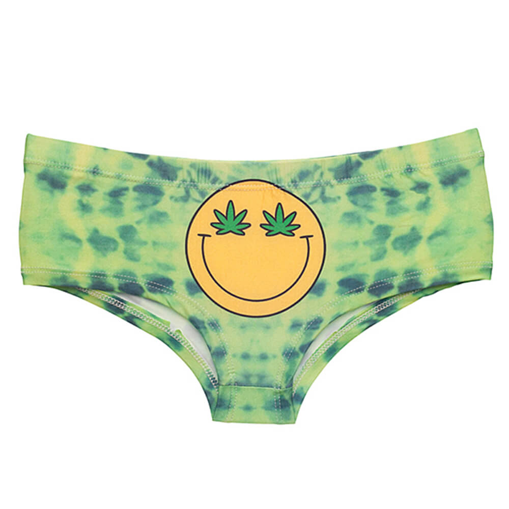 UW-004 Damen Motiv Unterhose Design: Smile high Club Farbe: grün, gelb