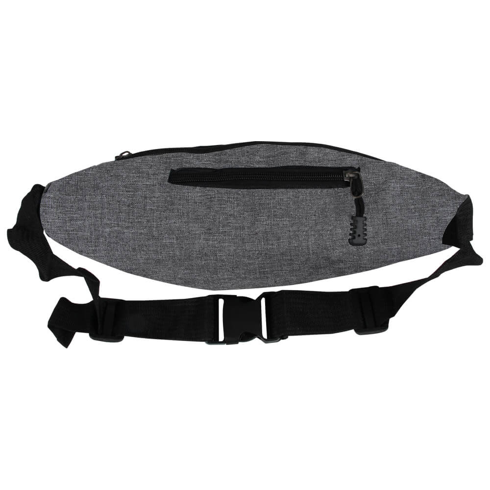 GT-292 Gürteltasche Hipbag Bauchtasche Bum Bag grau mit Loch Design vorne, verstärkte Innentaschen