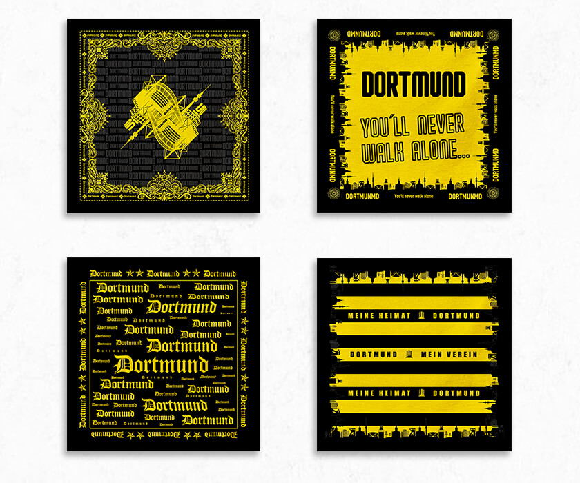 Bandana mit schwarz gelb Dortmund Motiven