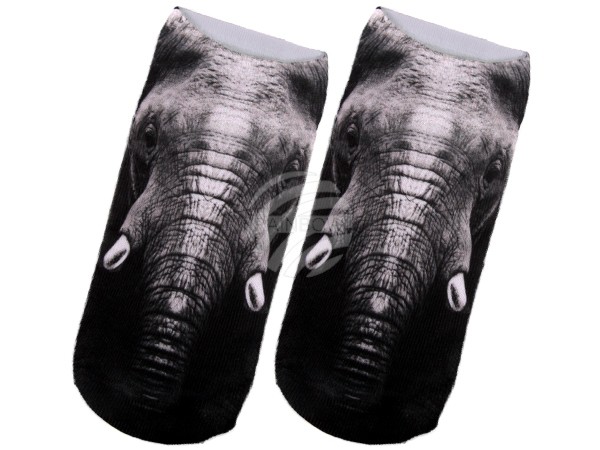 SO-74 Motiv Socken Design:Elefant Farbe: grau