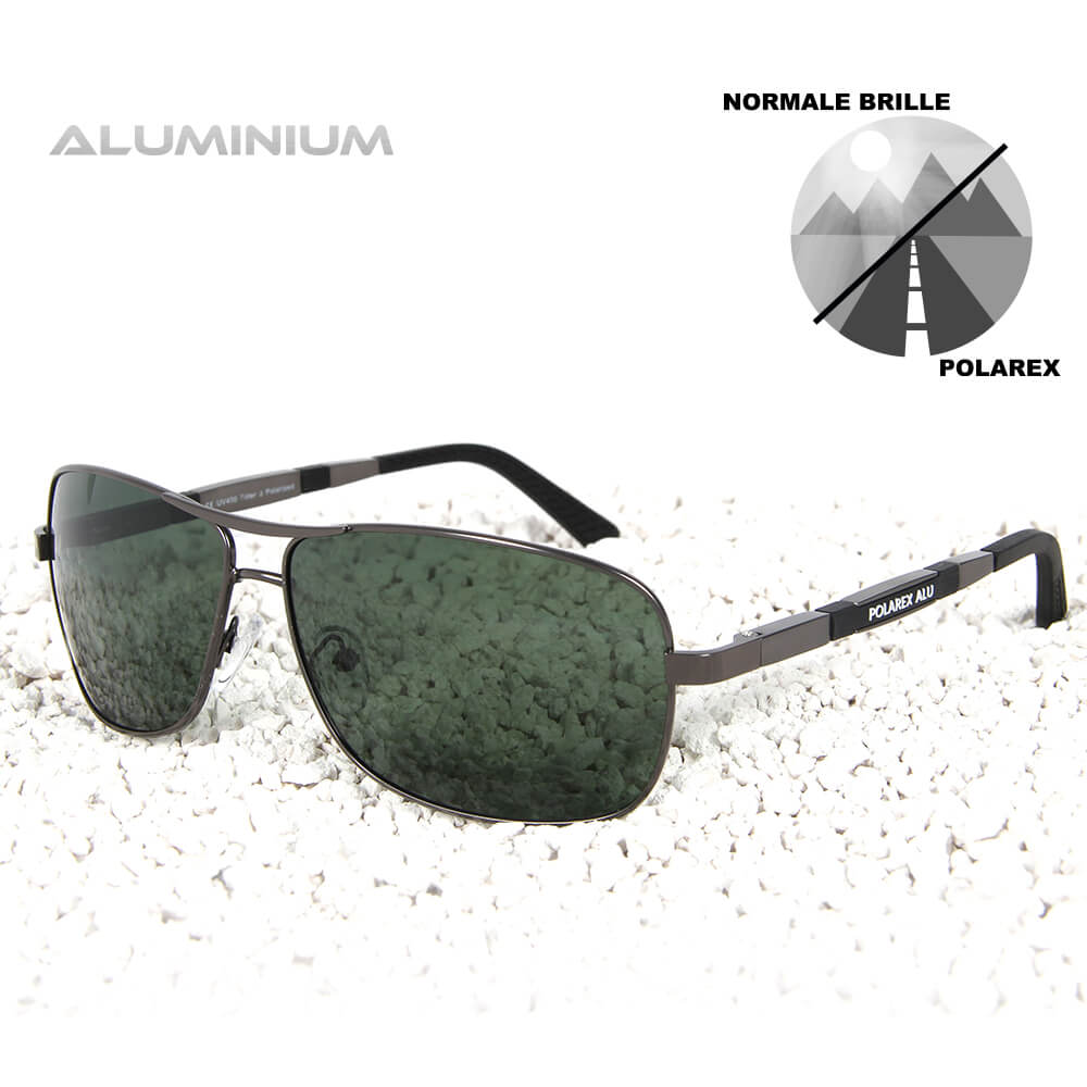 PAL-001 POLAREX Sonnenbrille Pilotenbrille polarisiert Aluminium Rahmen extra leicht grau