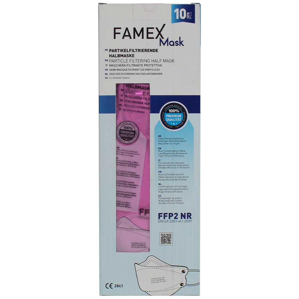 AM-1009 Famex Fisch FFP2 Atemschutzmaske Mundschutz Atemmaske Fischform Farbe: rosa