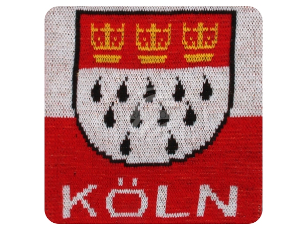 FS-87 Schals Fanschals rot weiß Schriftzug Köln - Egal was auch passiert - wir bleiben treu Wappen