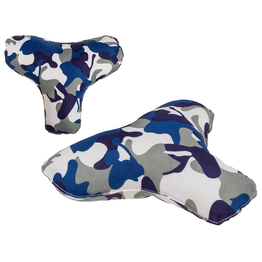65-0207 Hunde-Spielzeug, Camouflage Boomerang, mit Quietscheffekt, ca. 17 cm, aus Polyester