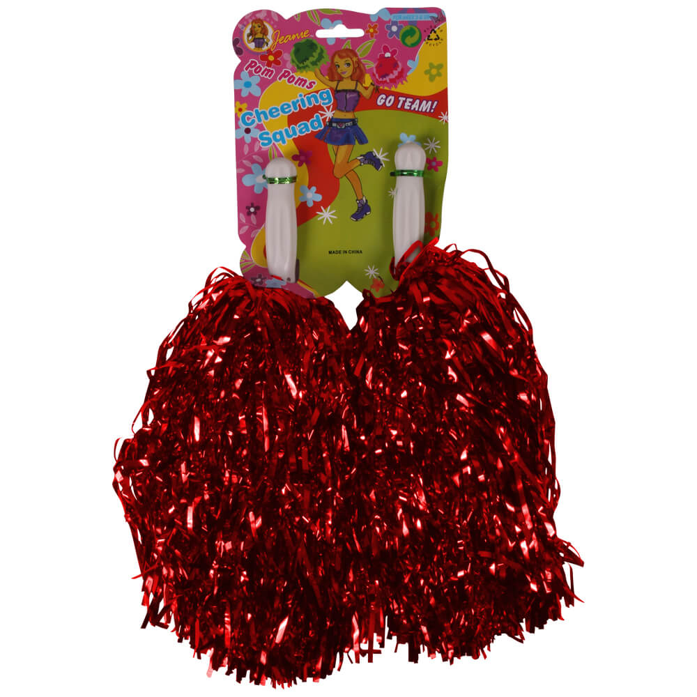 CP-04 Pompoms Cheerleading rot ca. 36 cm 2 Pompoms in einer Packung