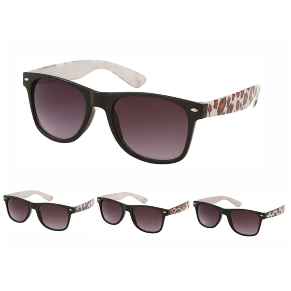 V-1015 VIPER Damen und Herren Sonnenbrille Retro Vintage Leopardenlook schwarz weiss