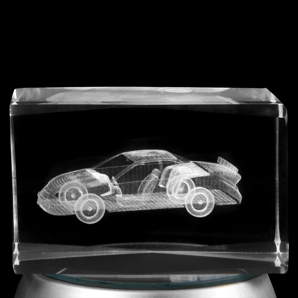 KQ-115 Kristall Quader Motiv: Auto Farbe: klar