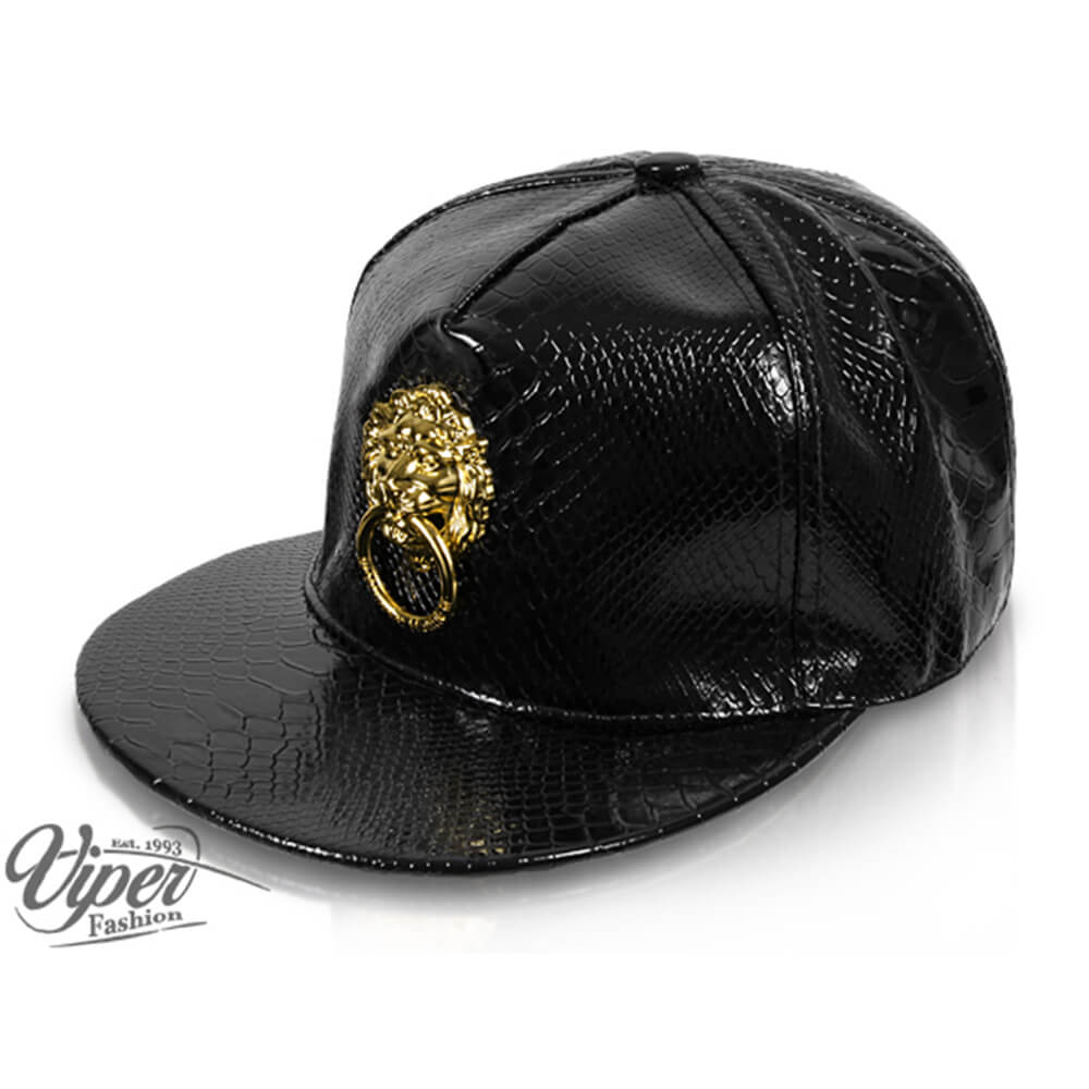 CAP-122 Snapback Flatbrim Cap "Luxury Lion" Farbe: schwarz mit 3D Emblem