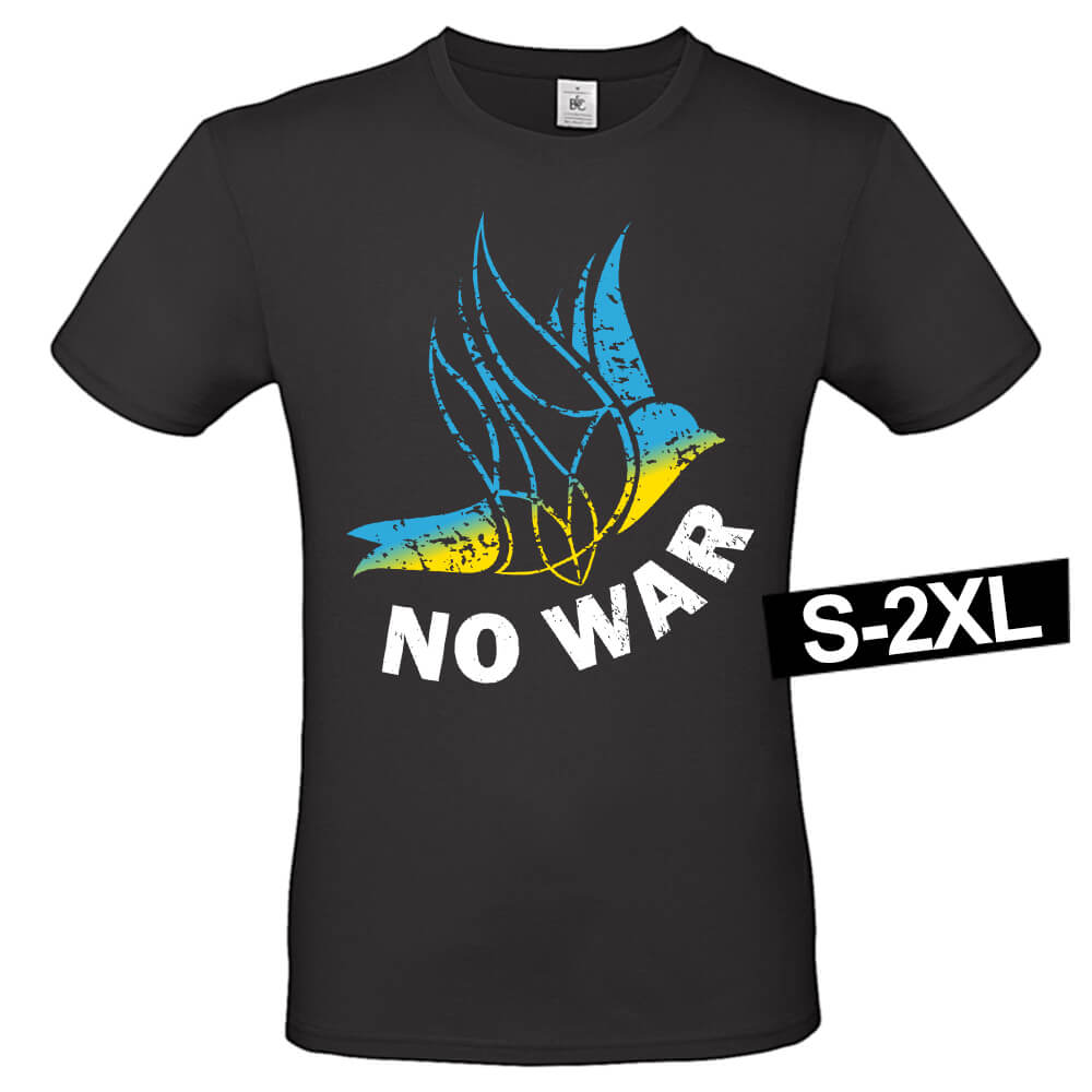 Shirt-403   Friedenstaube NO WAR Ukraine Anti Putin Krieg Demo T-Shirt