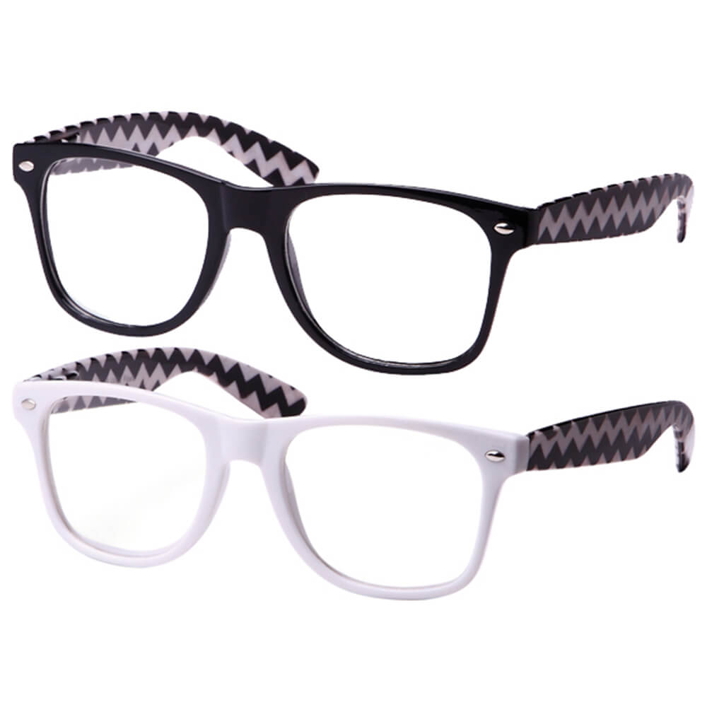 V-1106 VIPER Damen und Herren Sonnenbrille Form: Vintage Retro Farbe: schwarz oder weiß, Zick Zack Muster
