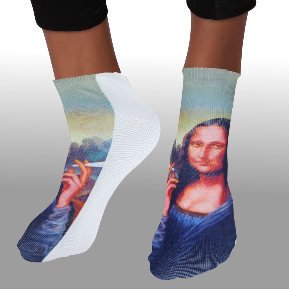SO-L139  Motiv Socken multicolor Mona Lisa kiffen