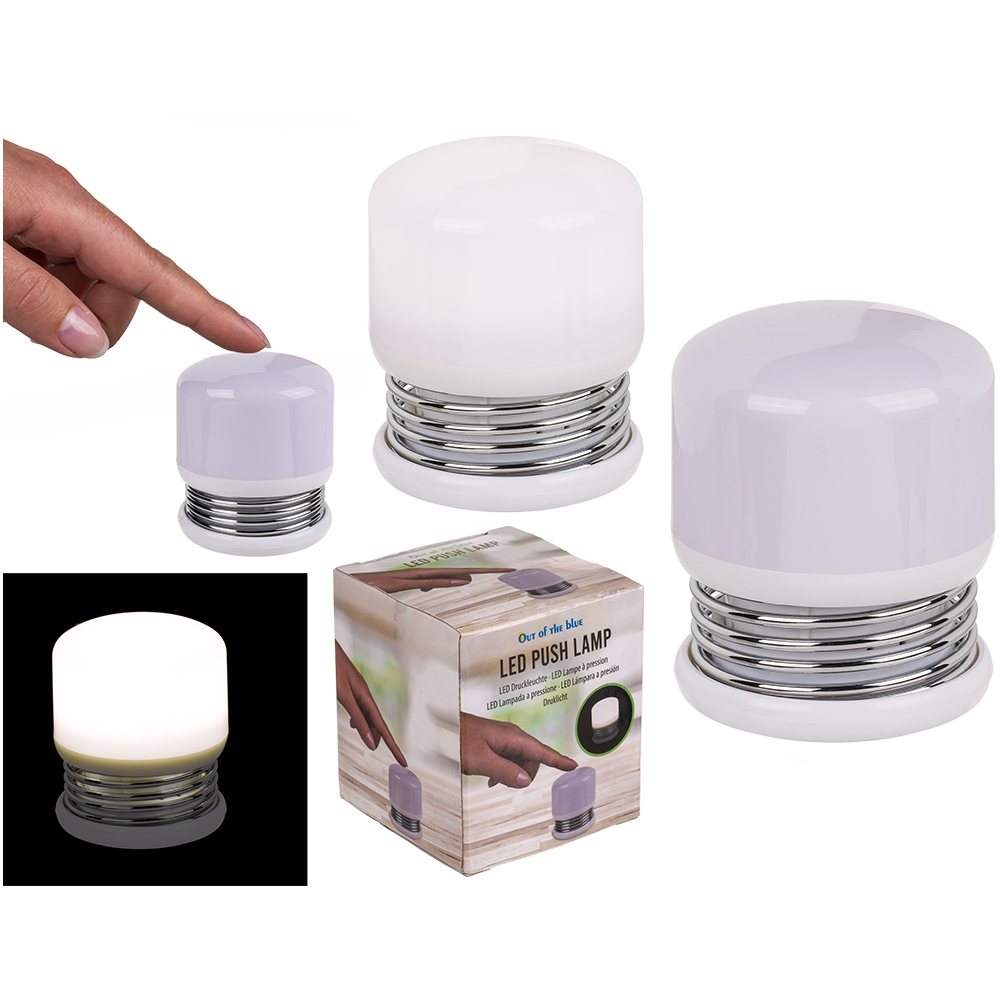 57-9830 Druckleuchte mit LED (inkl. Batterien) ca. 5 x 6 cm, aus Kunststoff, in Geschenkverpackung