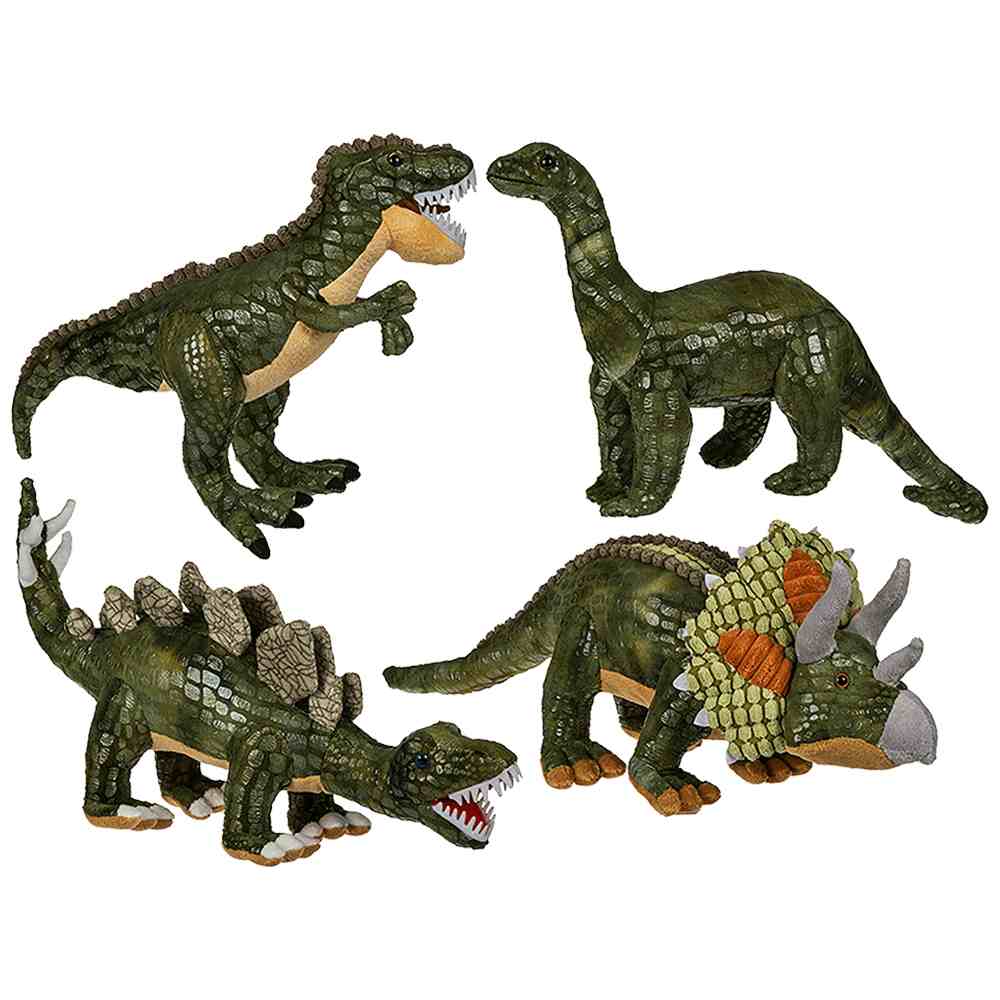 61-6902 Plüsch-Dinosaurier, ca. 43 cm, 4-fach sortiert, 384/PAL