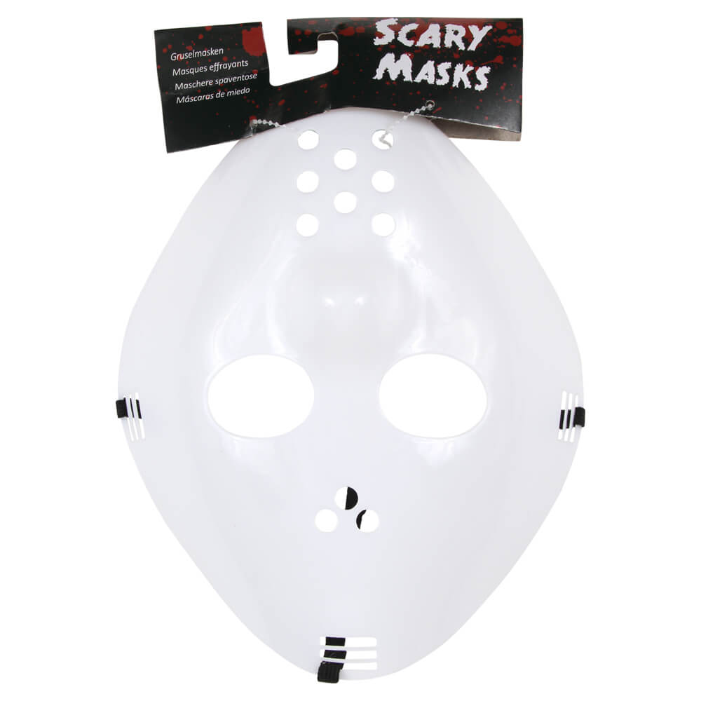 MAS-69 Karnevalsmaske weiss Horror ca. 22 cm