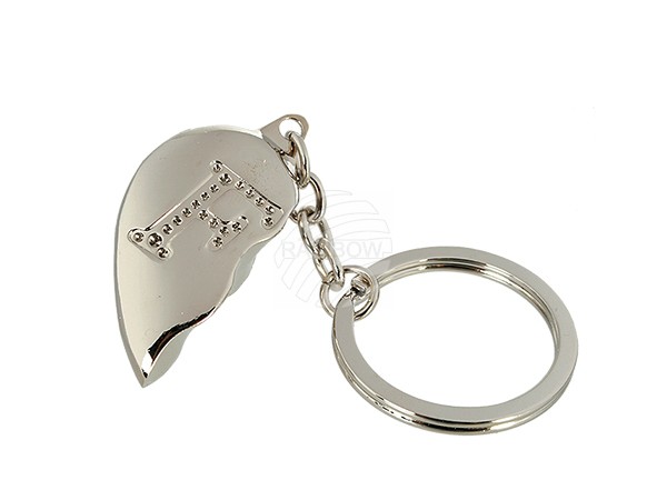 24-1065 Metall-Schlüsselanhänger, Broken Heart, Buchstabe F (beidseitig), 1344/PAL