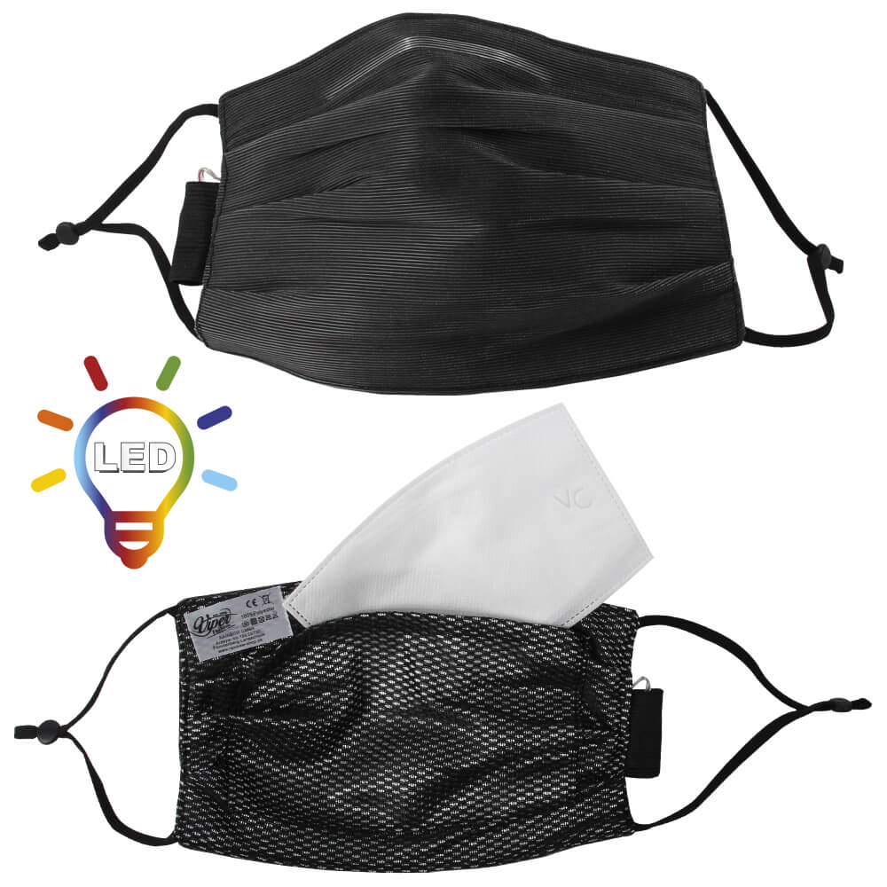 AMEL-100 Verstellbare Motivmasken Stoffmasken EL Leuchtfunktion 3 Leuchtmodi USB schwarz