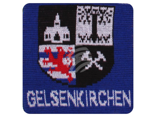 FS-74 Schals Fanschals blau weiß Schriftzug Gelsenkirchen - Unsere Heimat - Unsere Liebe - Unser Stolz Wappen