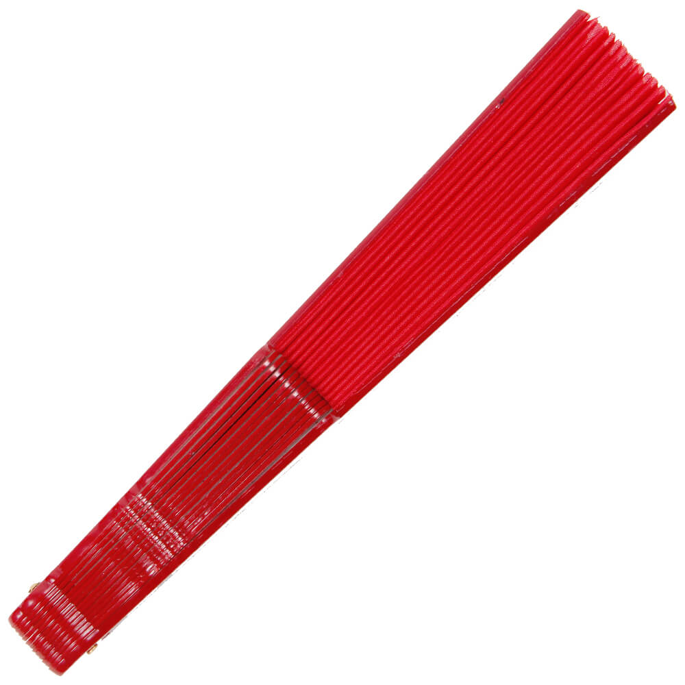 FAE-04 Fächer Faltfächer Windfächer rot einfarbig Länge ca. 23 cm, Spannweite ca. 43 cm