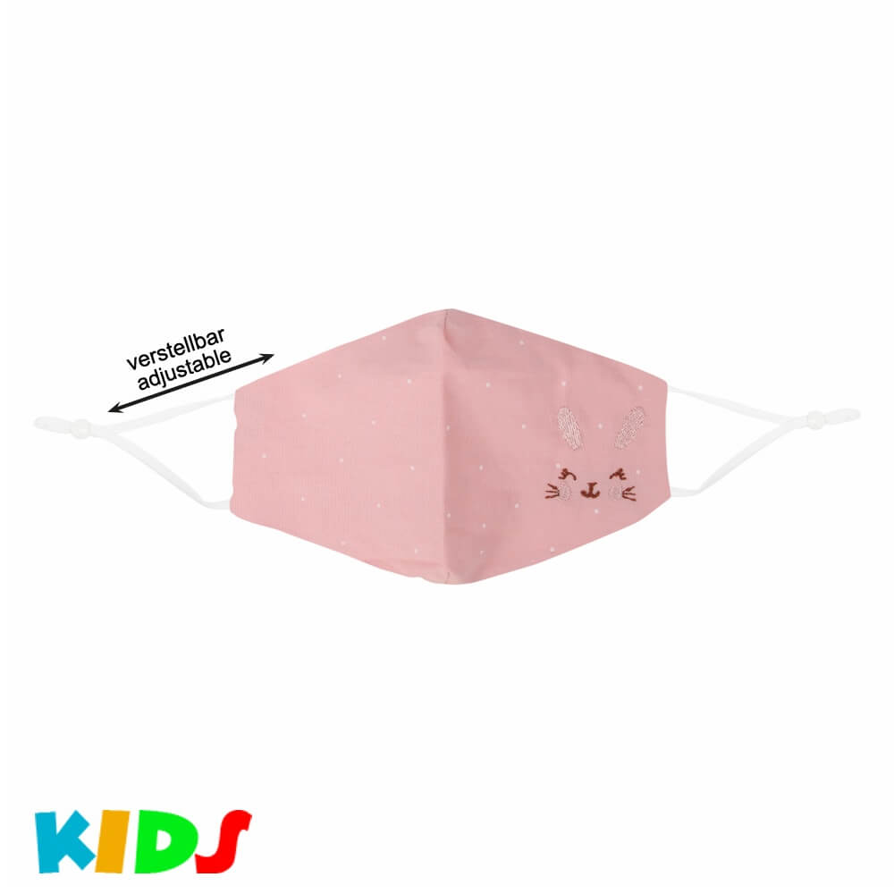 AMK-113 bedruckte Kindermasken mit Druck pastell rosa Hase Kaninchen lustig süß