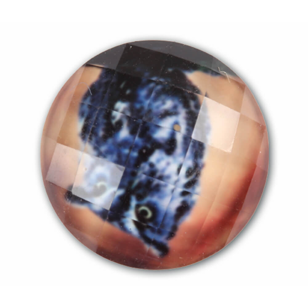 A-ch06 Chunk Button Design: Facettenschliff Eule Farbe: braun schwarz blau
