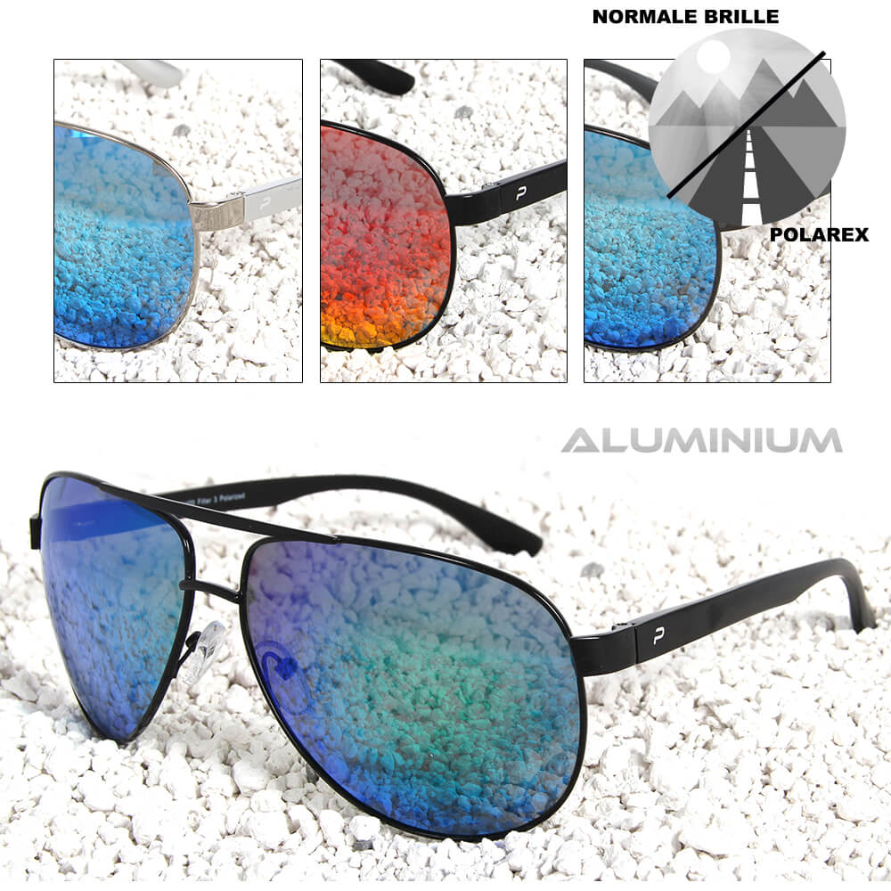 PAL-006 POLAREX Sonnenbrille Pilotenbrille polarisiert Aluminium Rahmen extra leicht sortiert