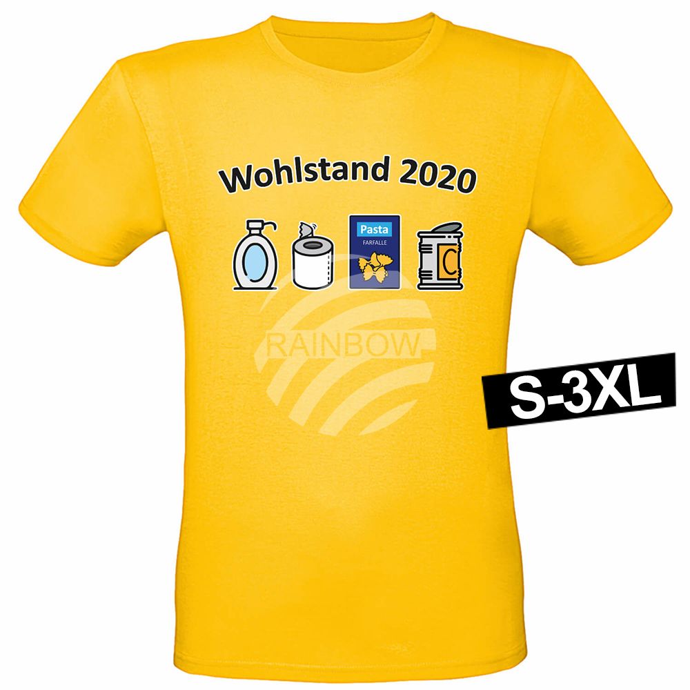 Shirt-003g Motiv T-Shirt Shirt Wohlstand 2020 Gelb