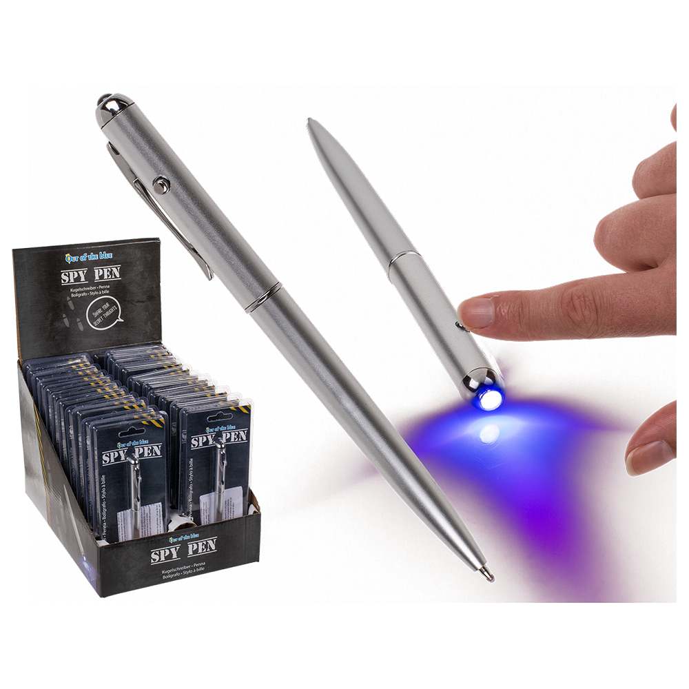 29-2929 Geheimstift mit unsichtbarer Tinte & UV-Licht Spy-Pen, ca. 13 cm, 24 Stück im Display