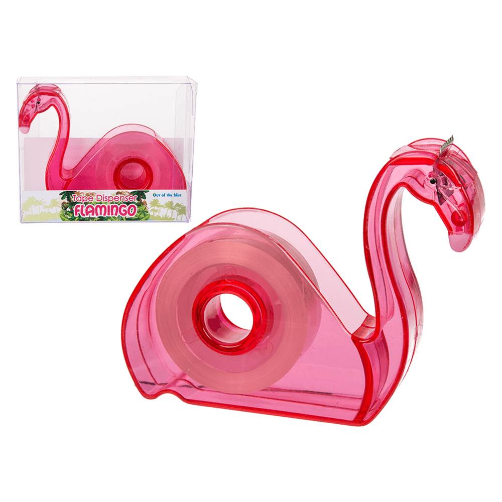 29-3176 Kunststoff-Abroller mit Klebeband, Flamingo, in PVC-Box, 2688/PAL