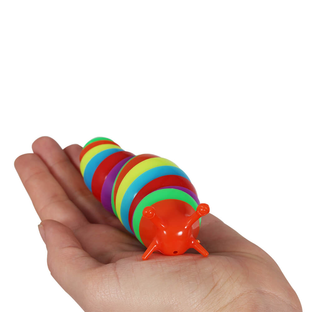 FSN-004 Finger Fidget Slug klein ca. 11,5 cm im Farb Mix
