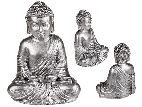190132 Sitzende Deko-Figur, Buddha, ca. 14 x 11 cm, aus Polyresin, 720/PAL