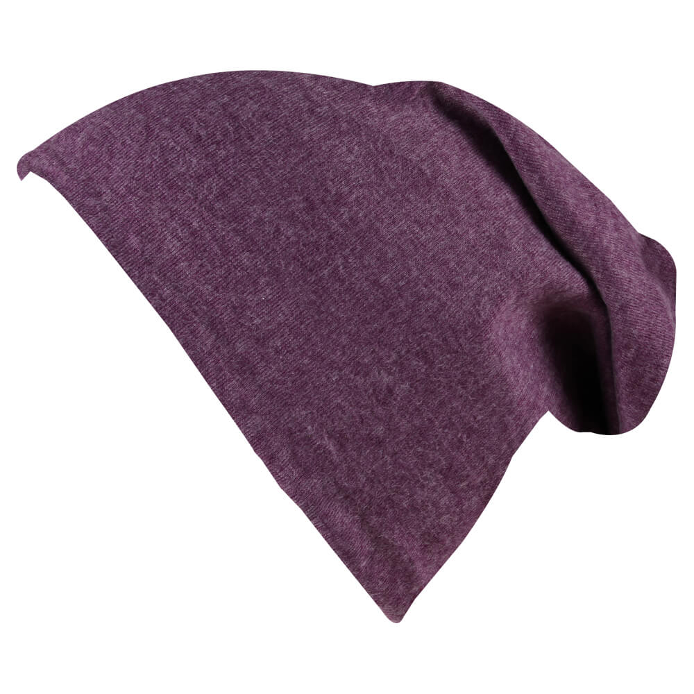 SM-443m Long Beanie Slouch Mütze lila violett einfarbig 