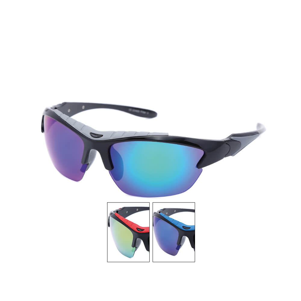 VS-331 VIPER Damen und Herren Sportbrille Sonnenbrille schwarz mit farbigen Applikationen