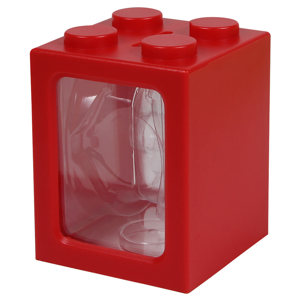 UR-box04 Geschenkbox für Armbanduhren  rot Schaukasten ca. 10 cm x 8 cm, Präsentierfenster ca. 6 cm x 8 cm