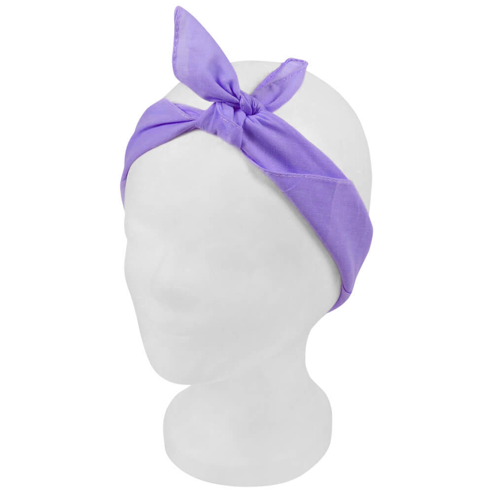 BA-282 Bandana Kopftuch Halstuch violett lila lavendel einfarbig ca. 54 x 54 cm