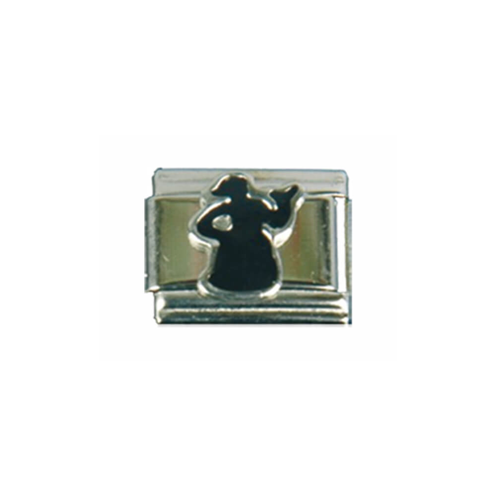 N-St06 Italian Charm mit Motiv Sternzeichen Jungfrau Silber Schwarz