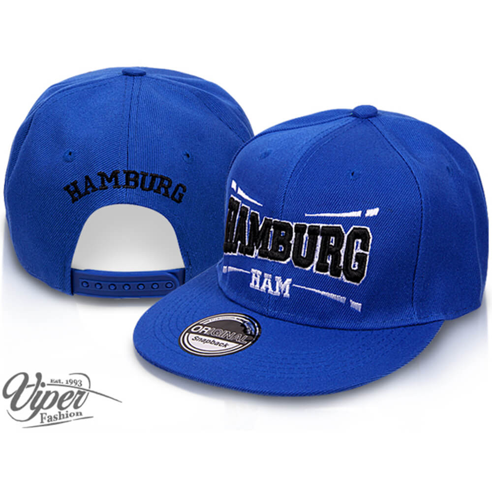CAP-HAM02 Snapback Flatbrim Cap "Hamburg" Farbe: blau