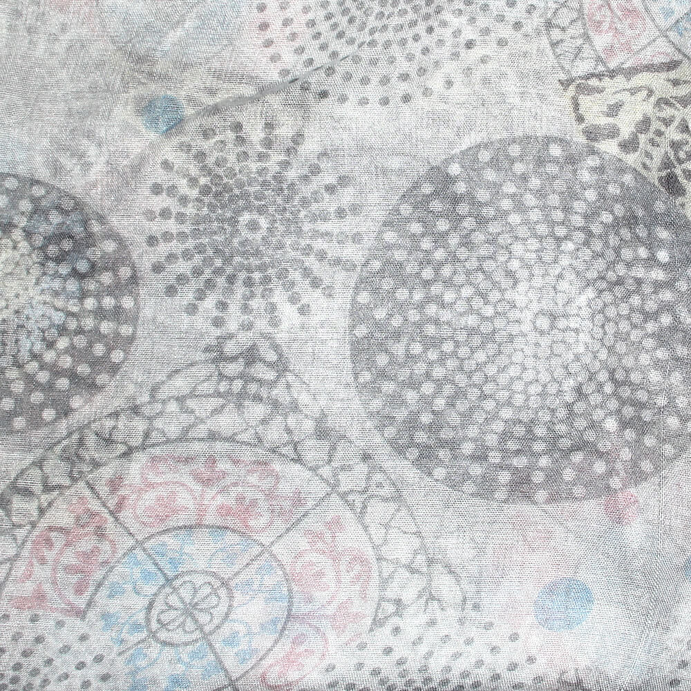 SCH-1700a Damen Loopschal Kreise Punkte grau blau rosa anthrazit
