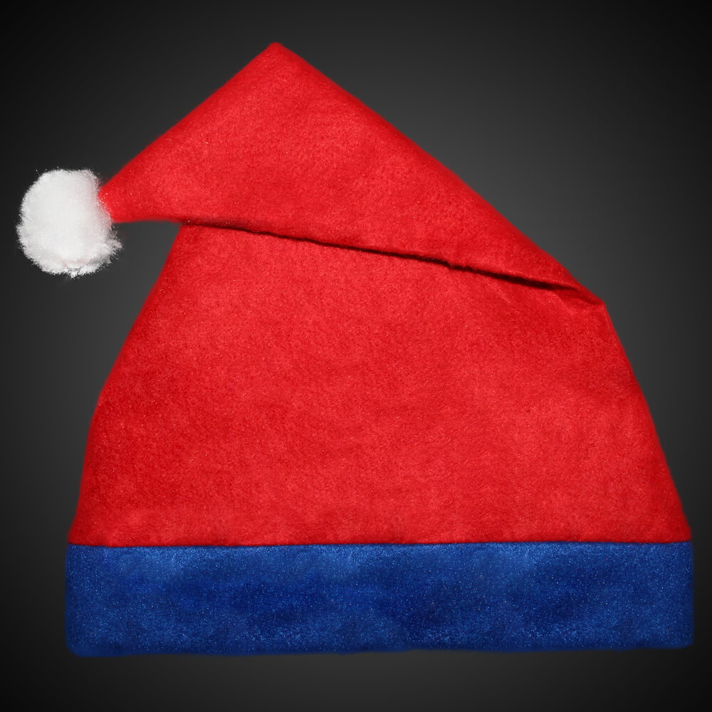 WM-43 Weihnachtsmütze Nikolausmütze rot mit blauem Rand  