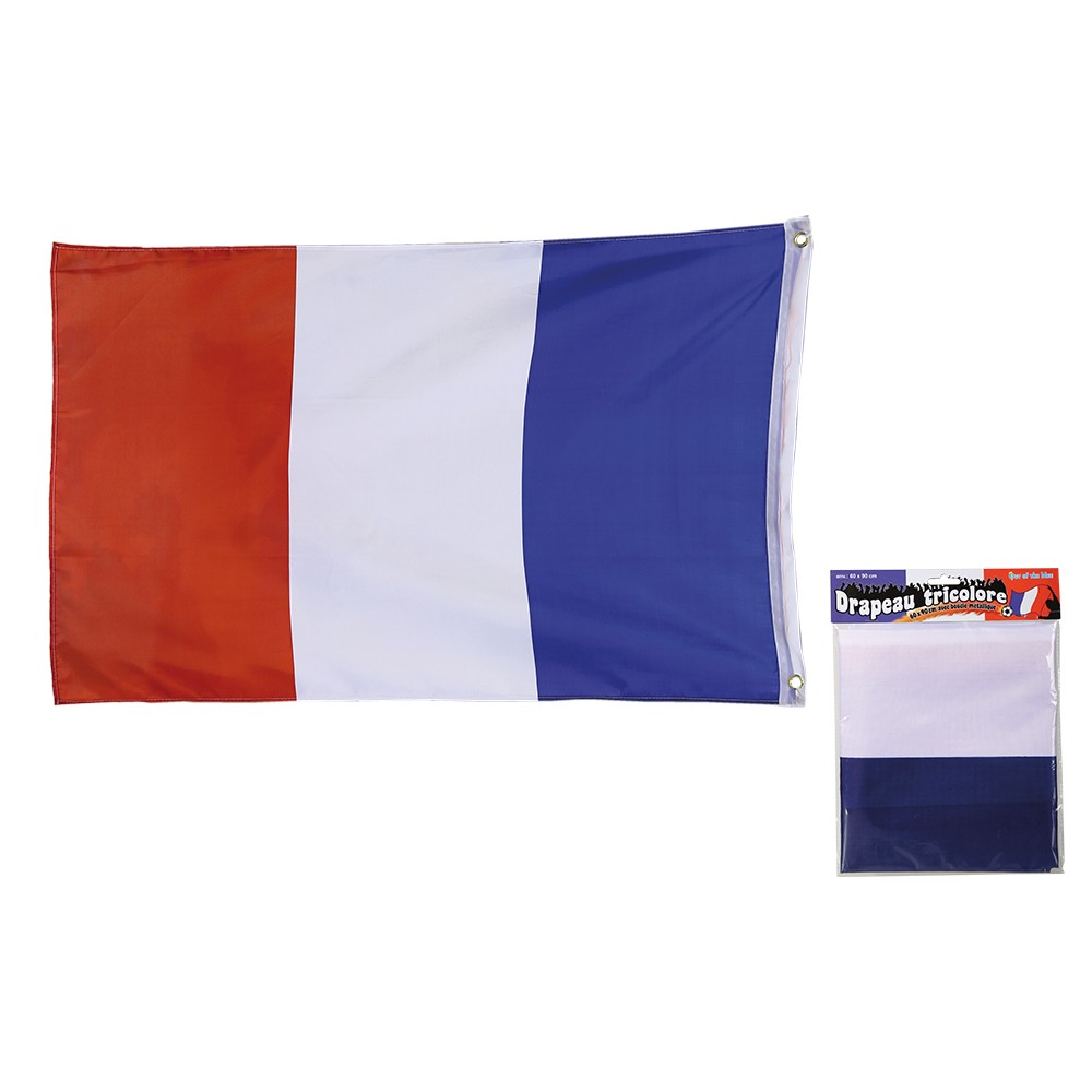 00-0855 Frankreichflagge mit Metallösen, ca. 60 x 90 cm, im Polybeutel mit Headercard, 4800/PAL