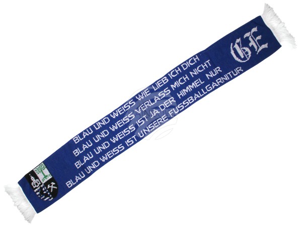 FS-73 Schals Fanschals blau weiß Schriftzug Gelsenkirchen - Blau und weiß wie lieb ich dich - blau und weiß verlass mich nicht Wappen