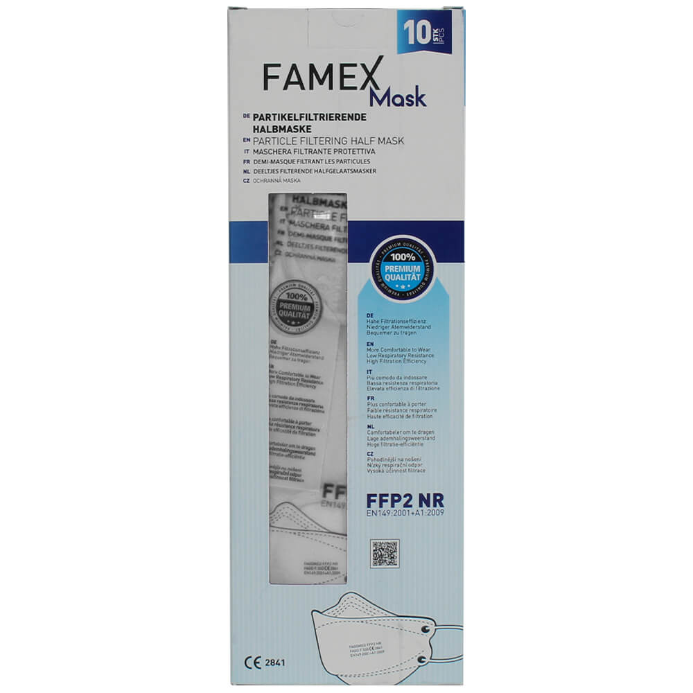 AM-1007 Famex Fisch FFP2 Atemschutzmaske Mundschutz Atemmaske Fischform Farbe: weiß