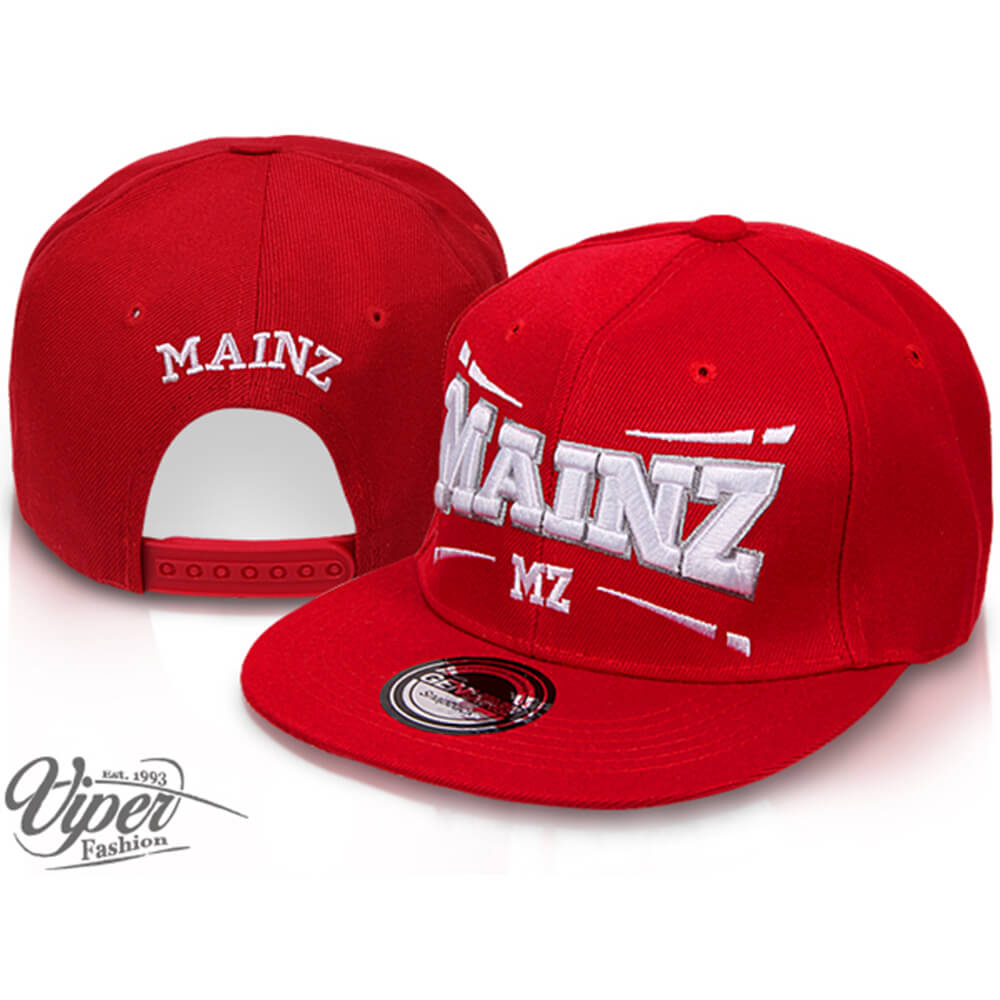 CAP-MZ01 Snapback Flatbrim Cap "Mainz" Farbe: rot