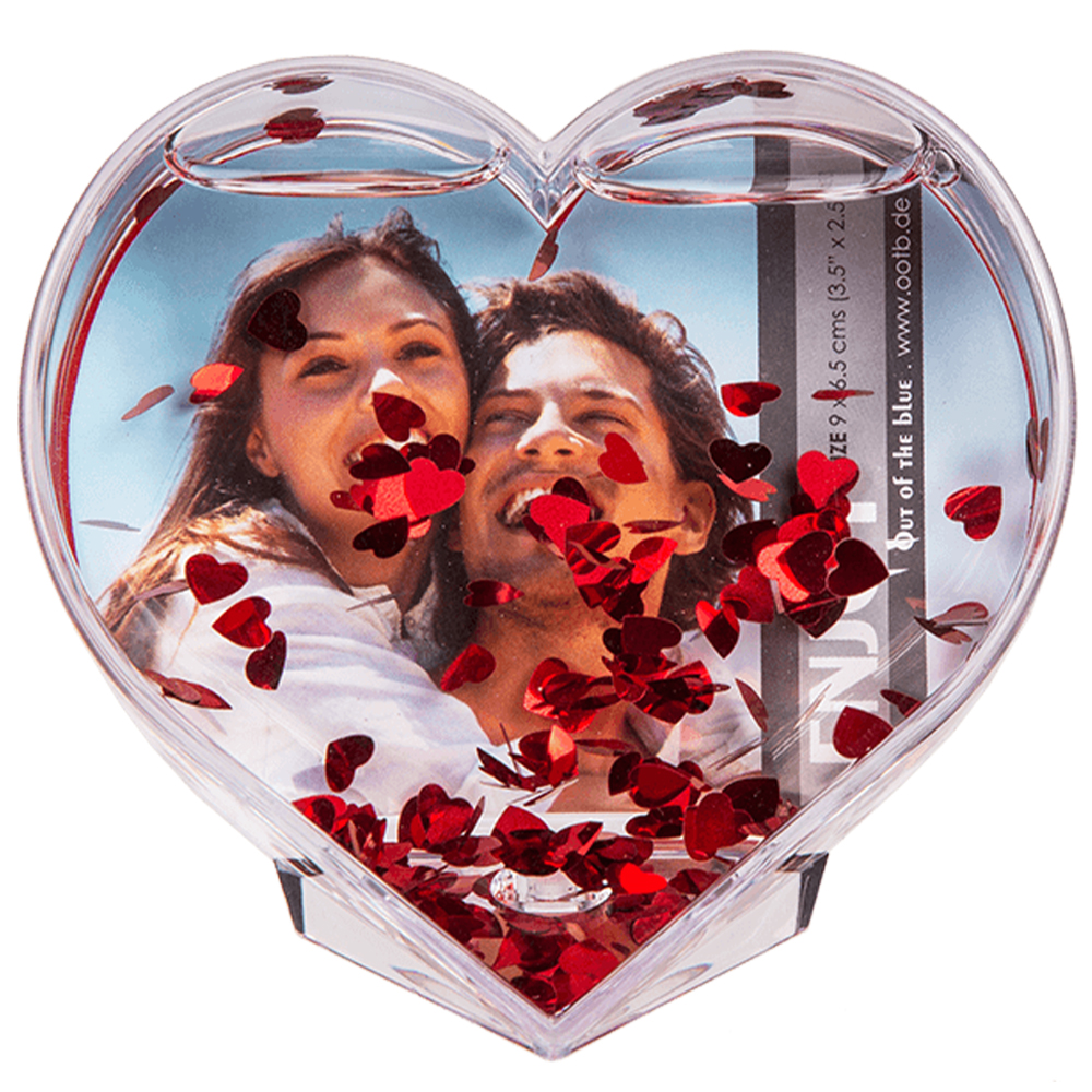 94-2179 3D-Herz mit roten Folienherzen, aus Acryl, für 1 Foto 9 x 9 cm, 1440/PAL