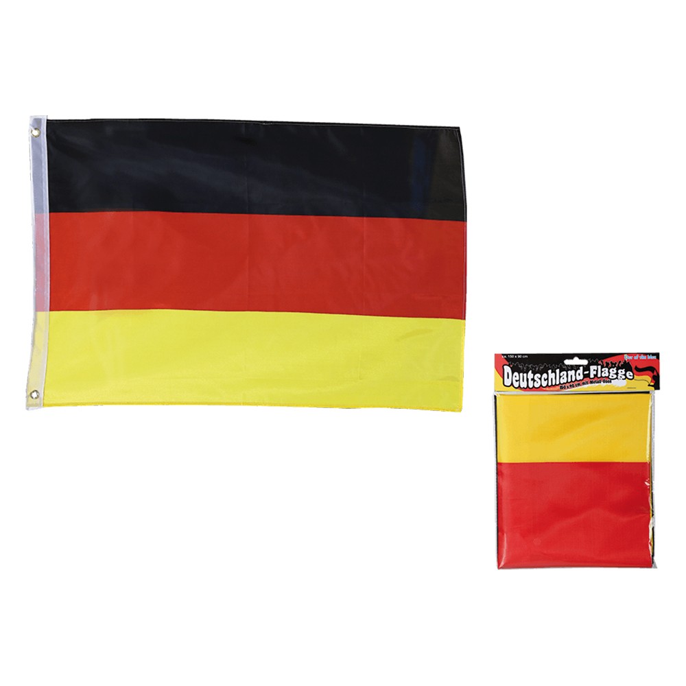 00-0854 Deutschlandflagge mit Metallösen, ca. 60 x 90 cm, im Polybeutel mit Headercard, 4800/PAL