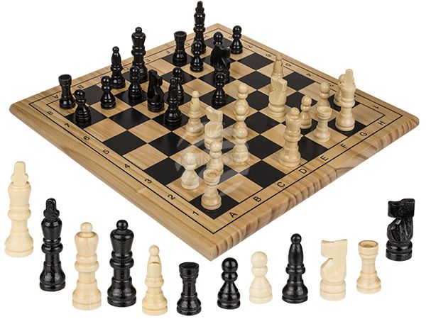 79-3910 Holz-Brettspiel, Schach, ca. 28,5 x 28,5 cm, im Geschenkkarton