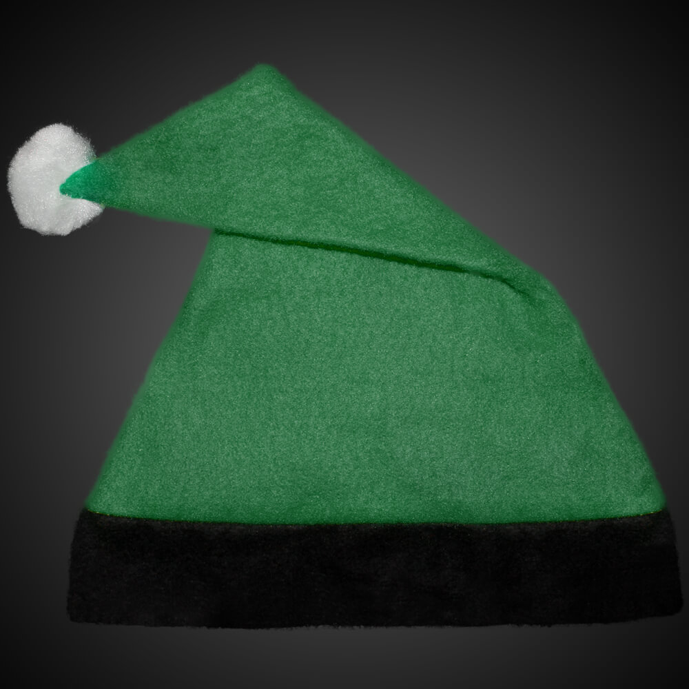 WM-42 Weihnachtsmützen Nikolausmützen grün mit schwarzem Rand
